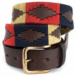 Pioneros Polo Belt - Navy/Cream/Red