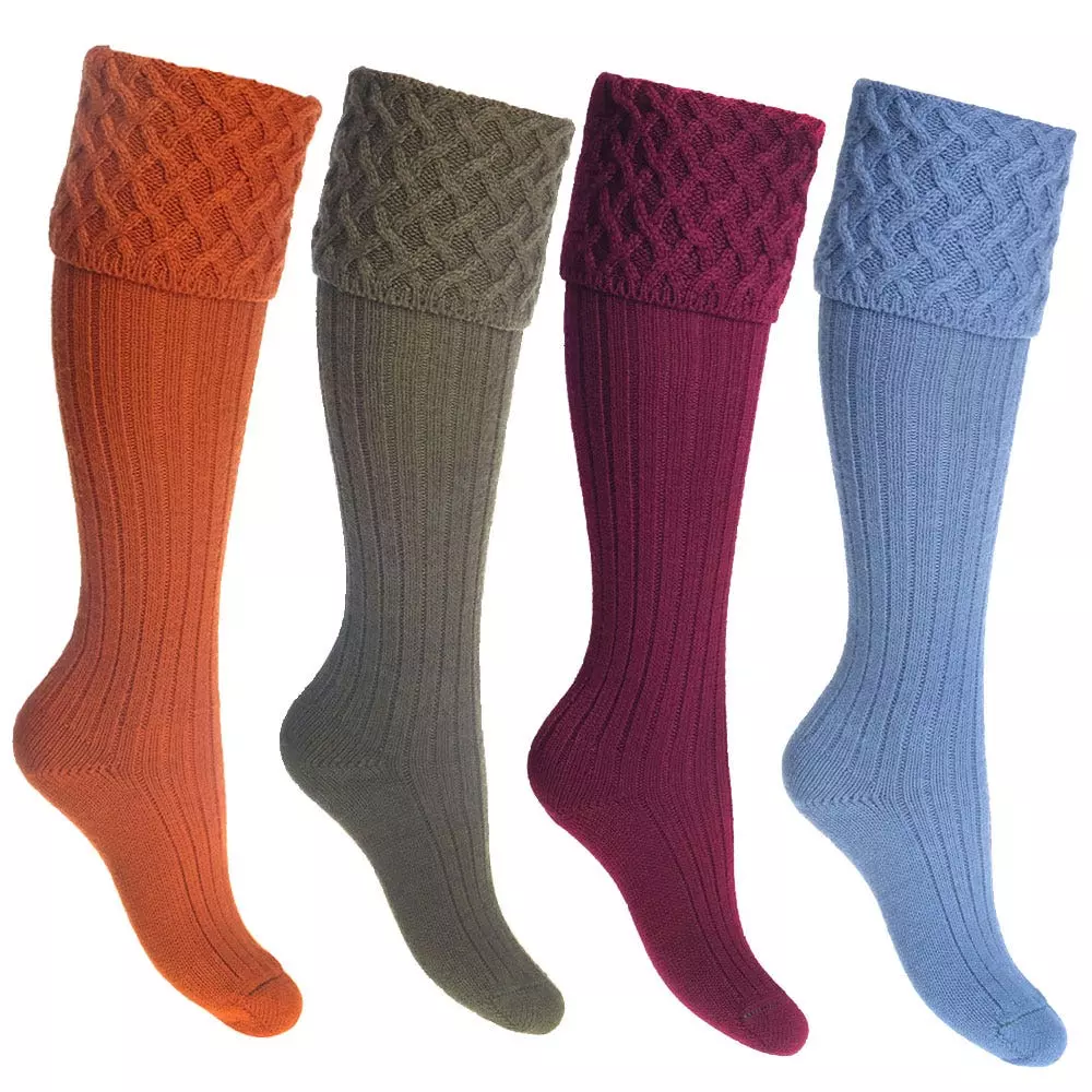 Farlows Ladies Rannoch Basket Weave Shooting Socks 3 Farlows Ladies Rannoch Basket Weave Shooting Socks