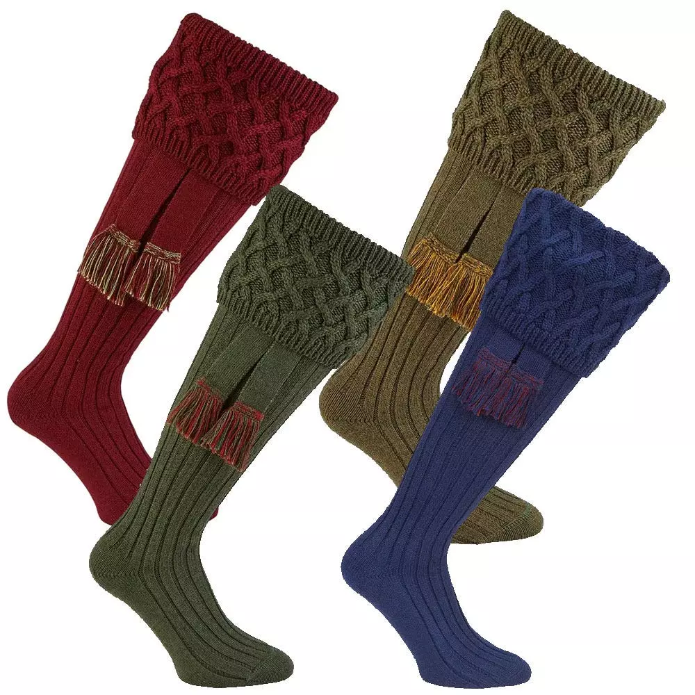 Farlows Rannoch Basket Weave Shooting Sock & Garter Set 3 Farlows Rannoch Basket Weave Shooting Sock & Garter Set