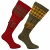 Farlows Chessboard Ribbed Shooting Sock & Garter Set