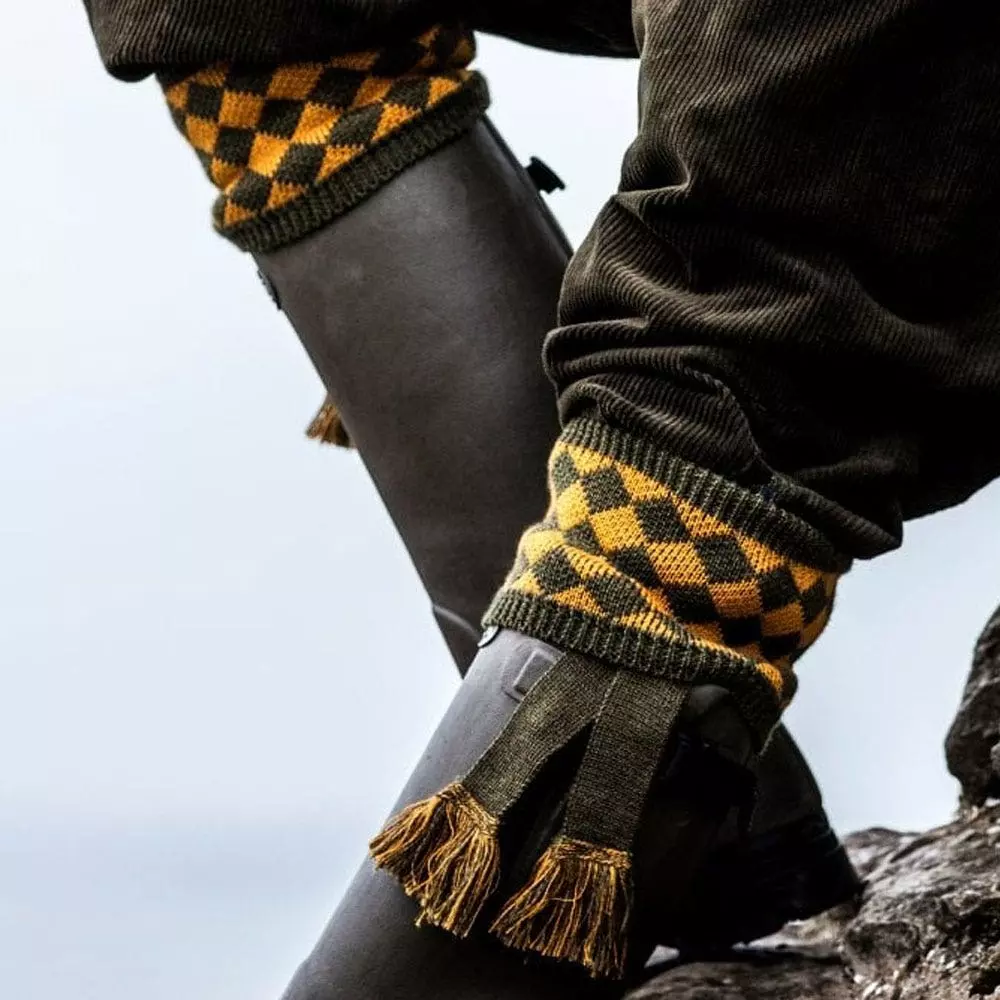 Farlows Chessboard Ribbed Shooting Sock & Garter Set 6 Farlows Chessboard Ribbed Shooting Sock & Garter Set - Image 4