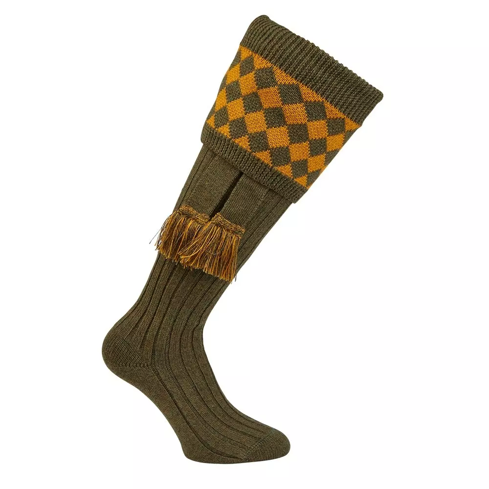 Farlows Chessboard Ribbed Shooting Sock & Garter Set 5 Farlows Chessboard Ribbed Shooting Sock & Garter Set - Image 3