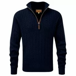 Schoffel Cable 1/4 Zip Cashmere Knitted Jumper