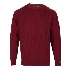 Farlows Lambswool Crew Cable Knitted Jumper