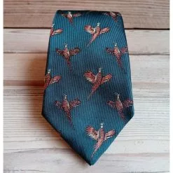 Farlows Large Pheasant Silk Tie -Lure Fishing Sales Shop f19a0048green 1