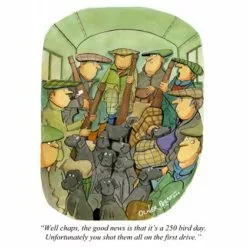 Oliver Preston Greetings Card - Well Chaps We're Having A 250 Bird Day