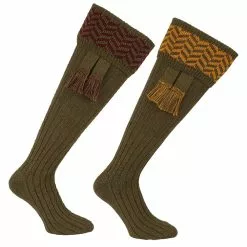 Farlows Herringbone Sock & Garter Set