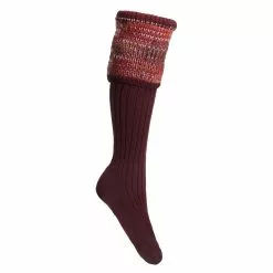 Farlows Ladies Katrine Multi Top Knitted Shooting Sock -Lure Fishing Sales Shop f21a0156burgundy 2