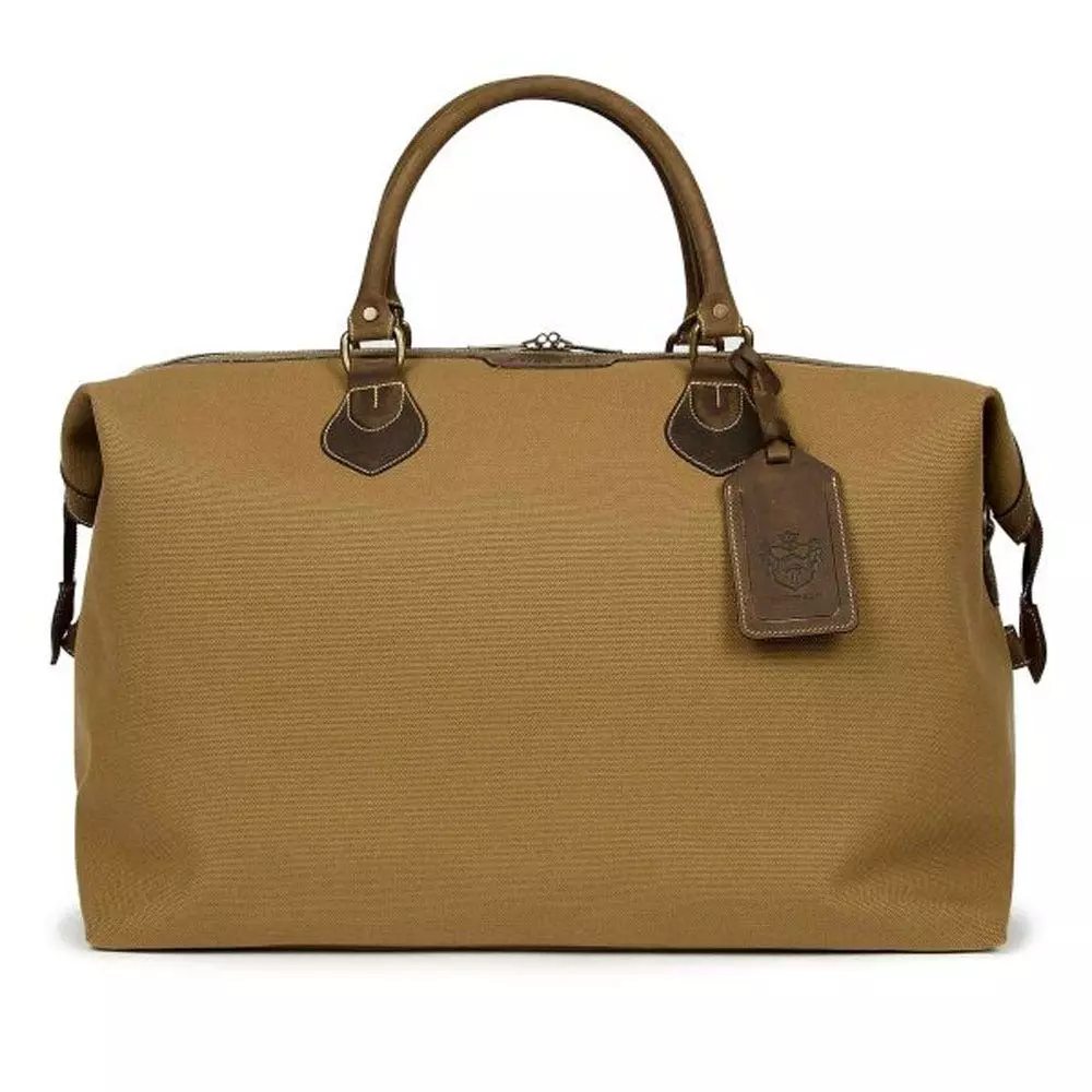 Tusting Tan Canvas Explorer Holdall Bag 5 Tusting Tan Canvas Explorer Holdall Bag - Image 3