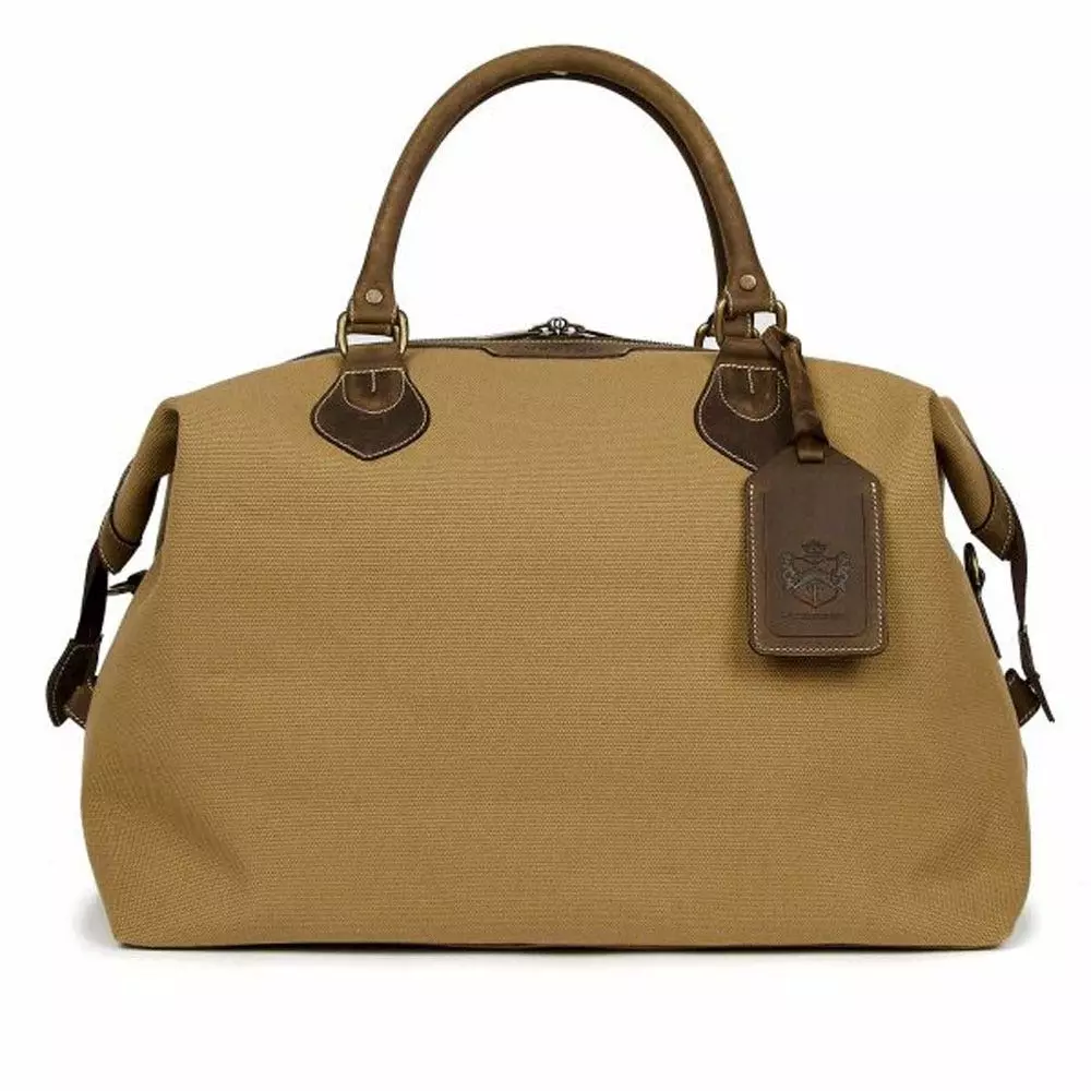 Tusting Tan Canvas Explorer Holdall Bag 4 Tusting Tan Canvas Explorer Holdall Bag - Image 2