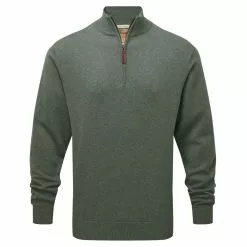 Schoffel Porthmeor Pima Cotton 1/4 Zip Jumper -Lure Fishing Sales Shop f23a0117green